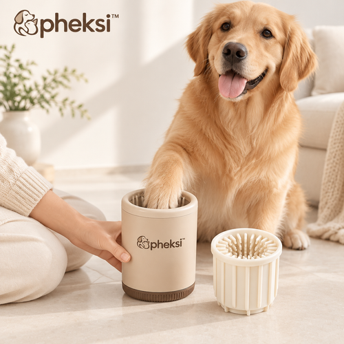 pheksi Dog Paw Cleaning Cup with Bristle Insert — In everyday life