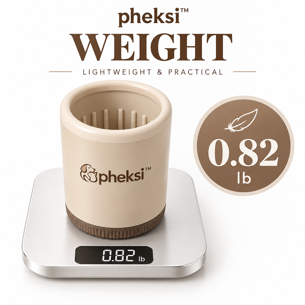 pheksi Dog Paw Cleaning Cup with Bristle Insert — Weight guide