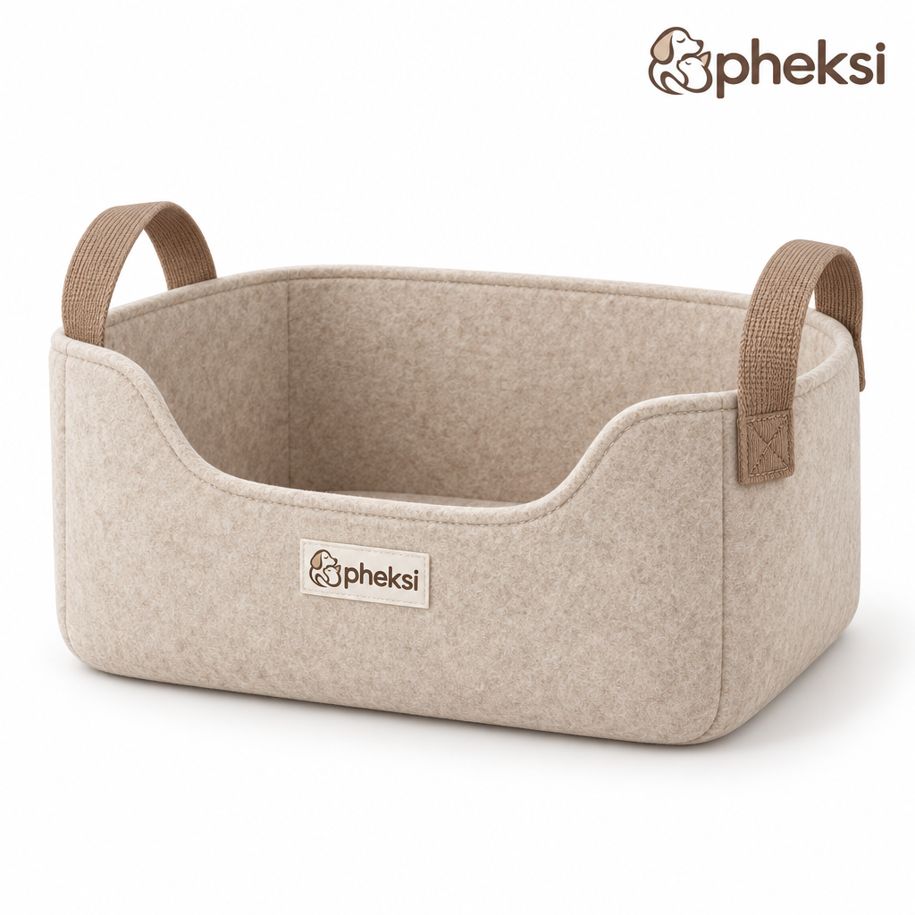 pheksi Soft Pet Toy Storage Basket with Handles — Product overview