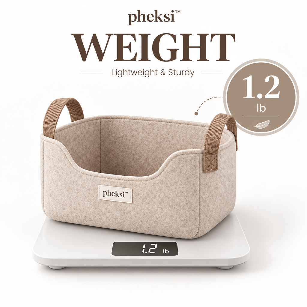 pheksi Soft Pet Toy Storage Basket with Handles — Weight guide