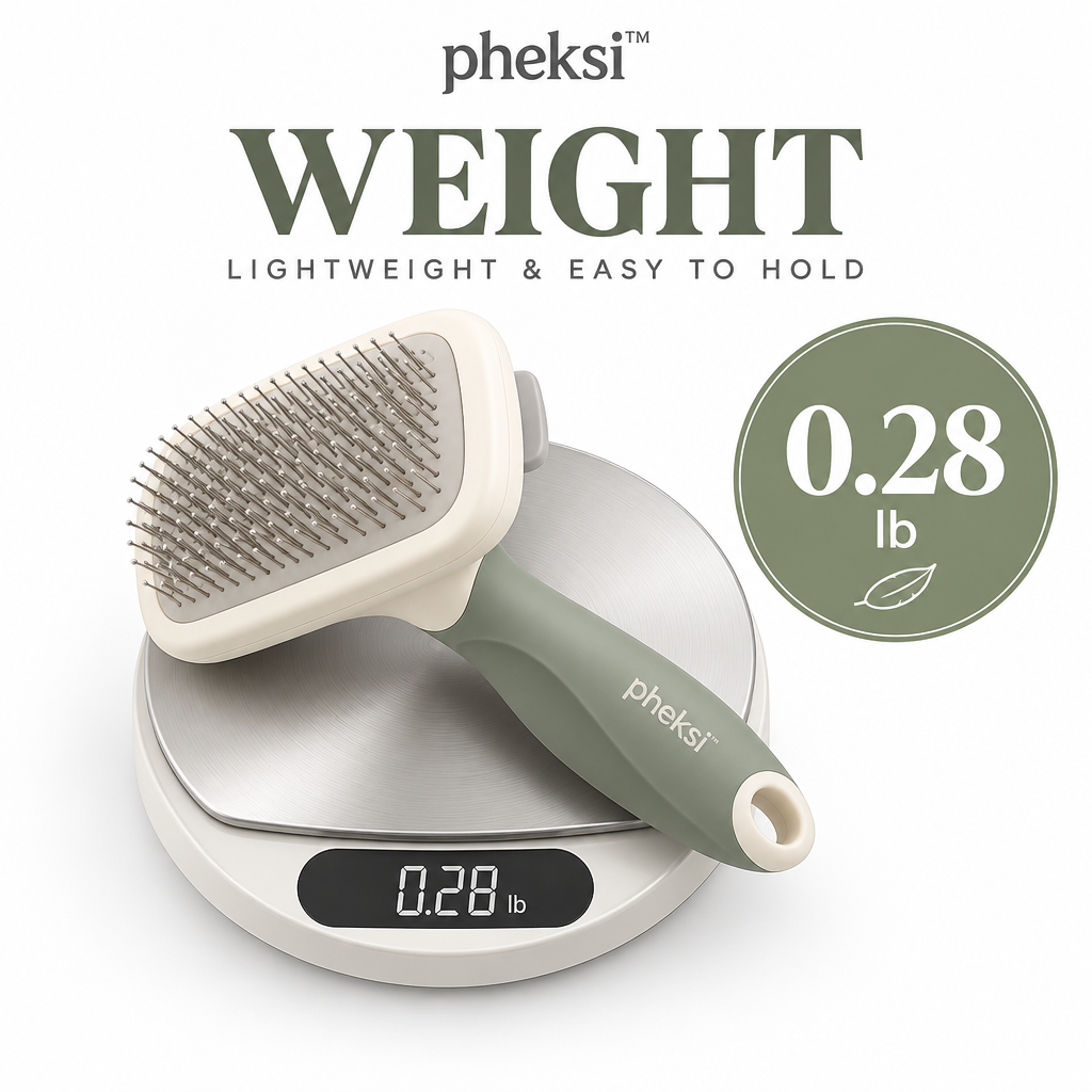 pheksi Pet Slicker Brush with Sage Green Handle — Weight guide