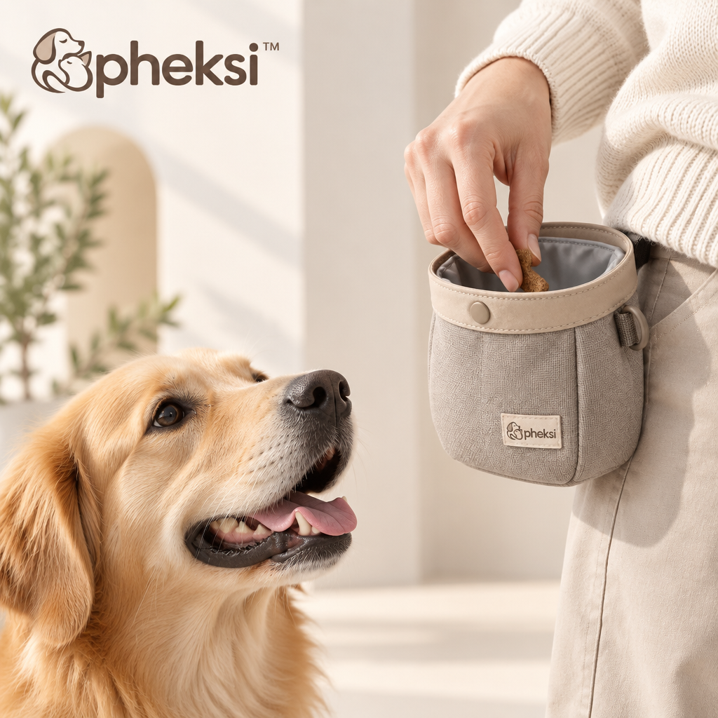 pheksi Compact Dog Treat Training Pouch — In everyday life