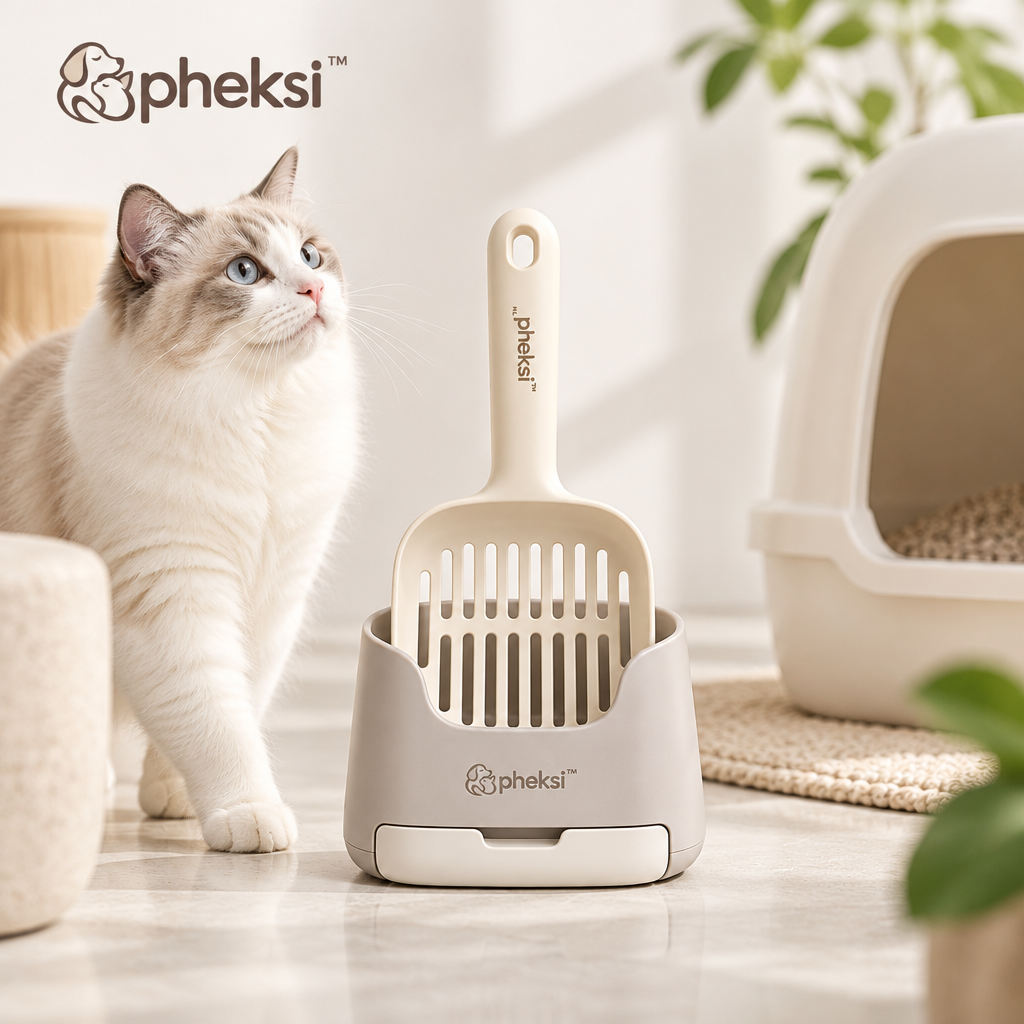 pheksi Cat Litter Scoop with Upright Holder — In everyday life