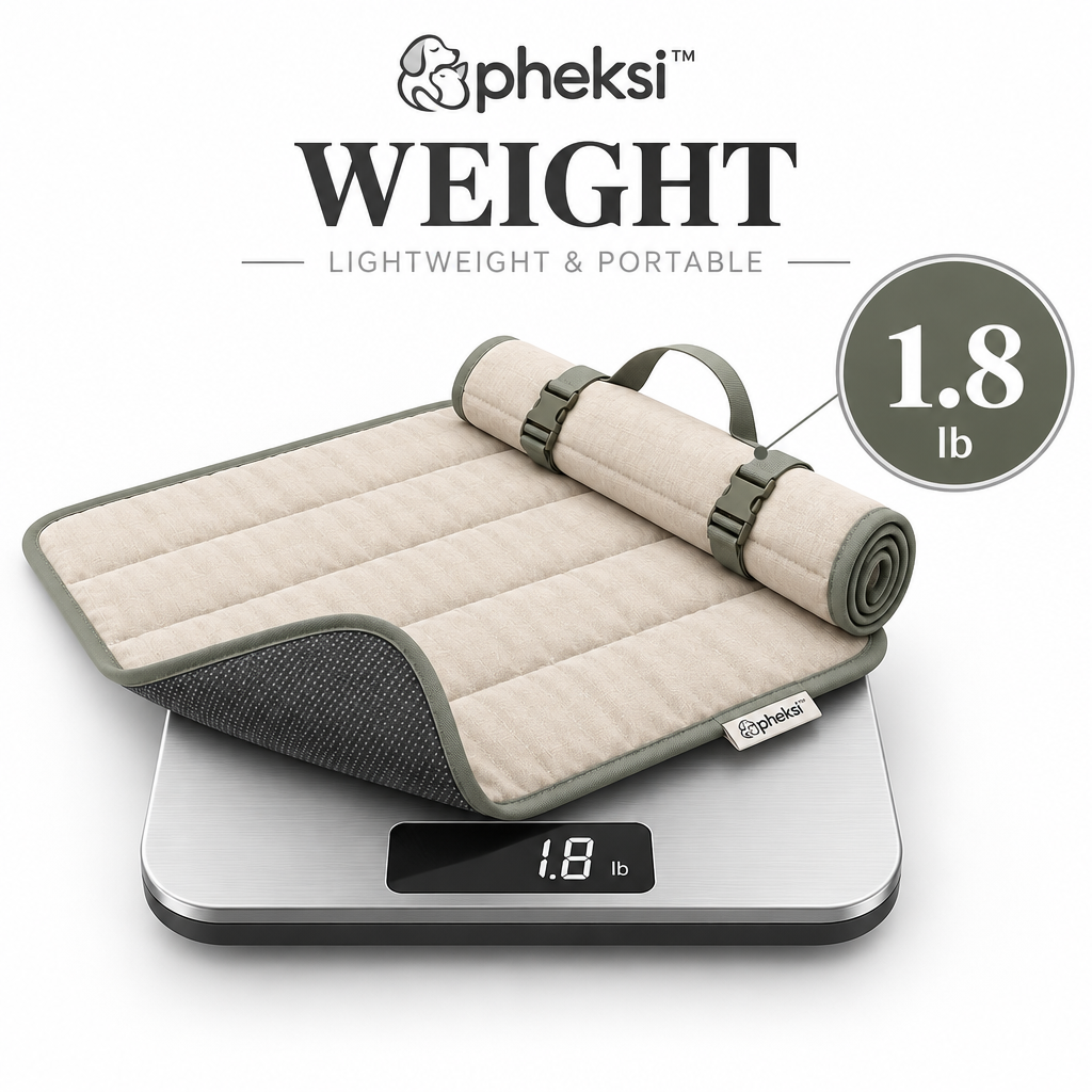 pheksi Roll-Up Quilted Pet Travel Mat — Weight guide