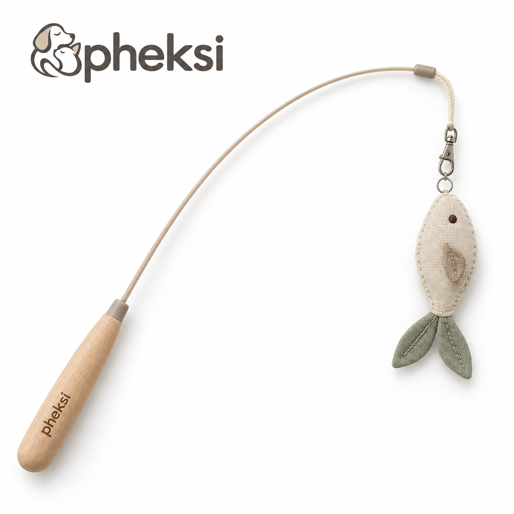 pheksi Cat Teaser Wand with Fish-Shaped Lure — Product overview
